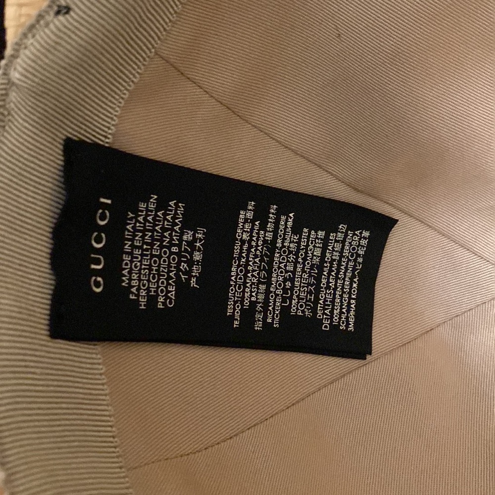 Gucci unisex Raffia GG Monogram Embroidered Baseball Hat NEW - Picture 8 of 10
